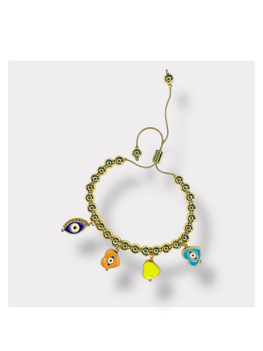 BRACELET ADJUSTABLE EYE EVEL CHARMS