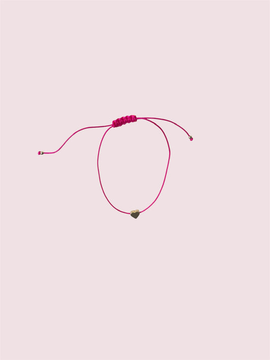 Adjustable pink heart bracelet