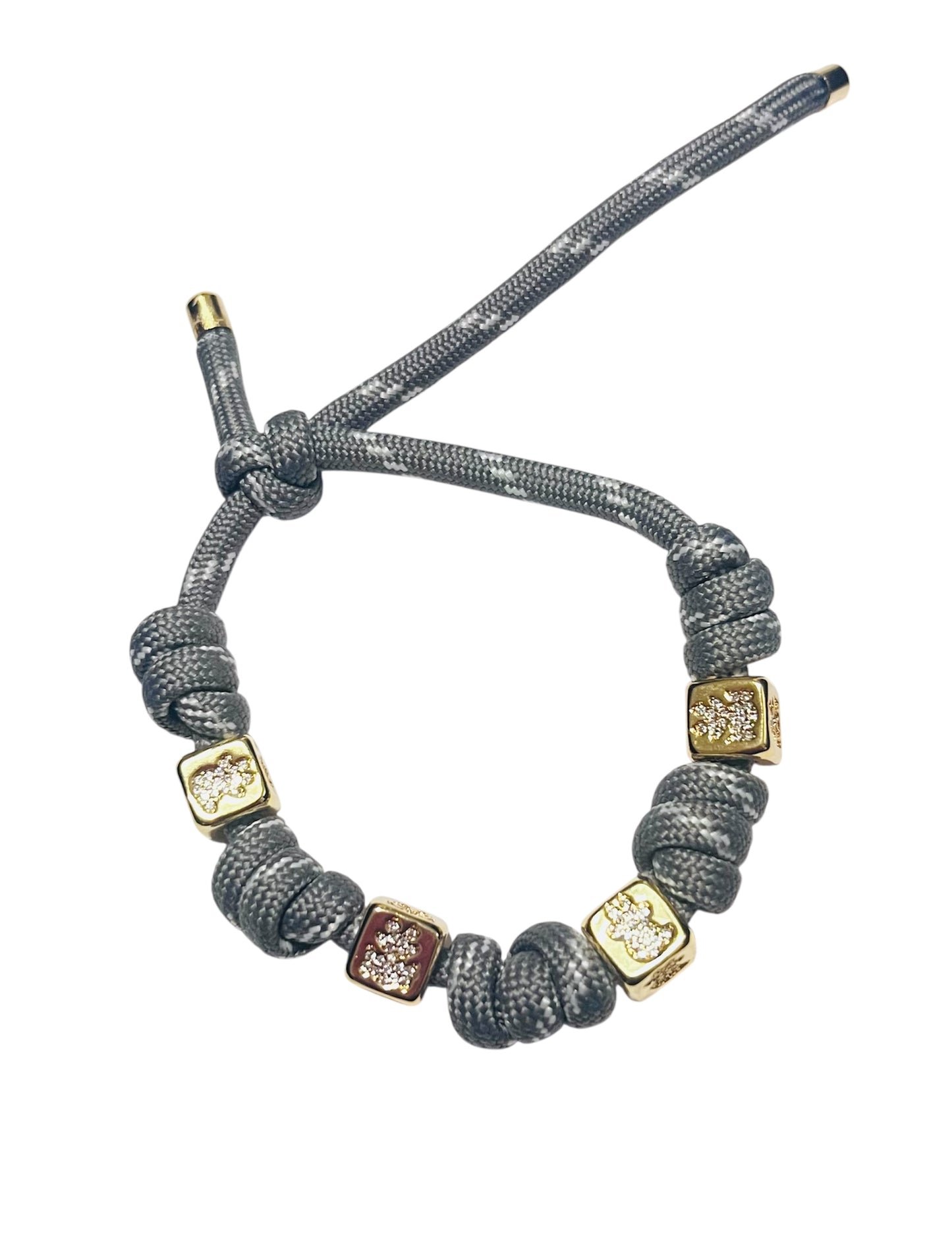 Gray cordel brazalete adjustable