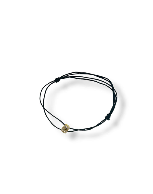 BLACK BRACELET ADJUSTABLE WITH ZIRCONE